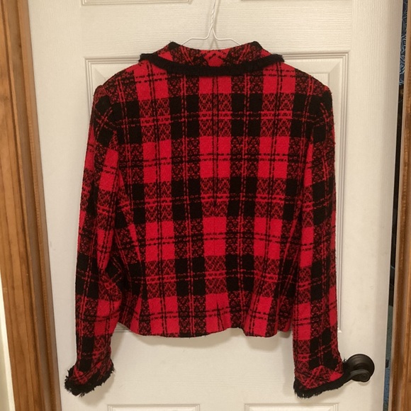 Red and black plaid blazer - Picture 3 of 7